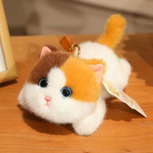 Cozy Calico: Signature Napping Cat Plush | Soft Lying Kitten Doll
